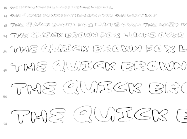 Yum Nub Extended font waterfall